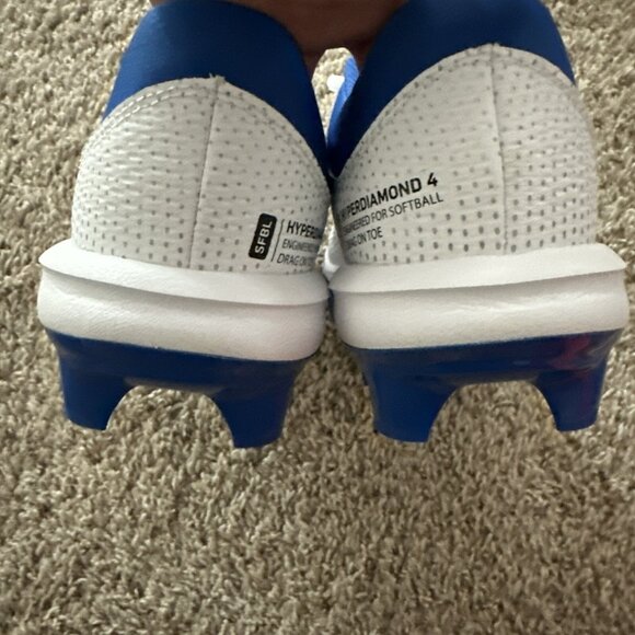 NWOB Nike Women Hyperdiamond 4 Pro MCS Softball Cleats Color: Royal/White Size 9 - Picture 8 of 11